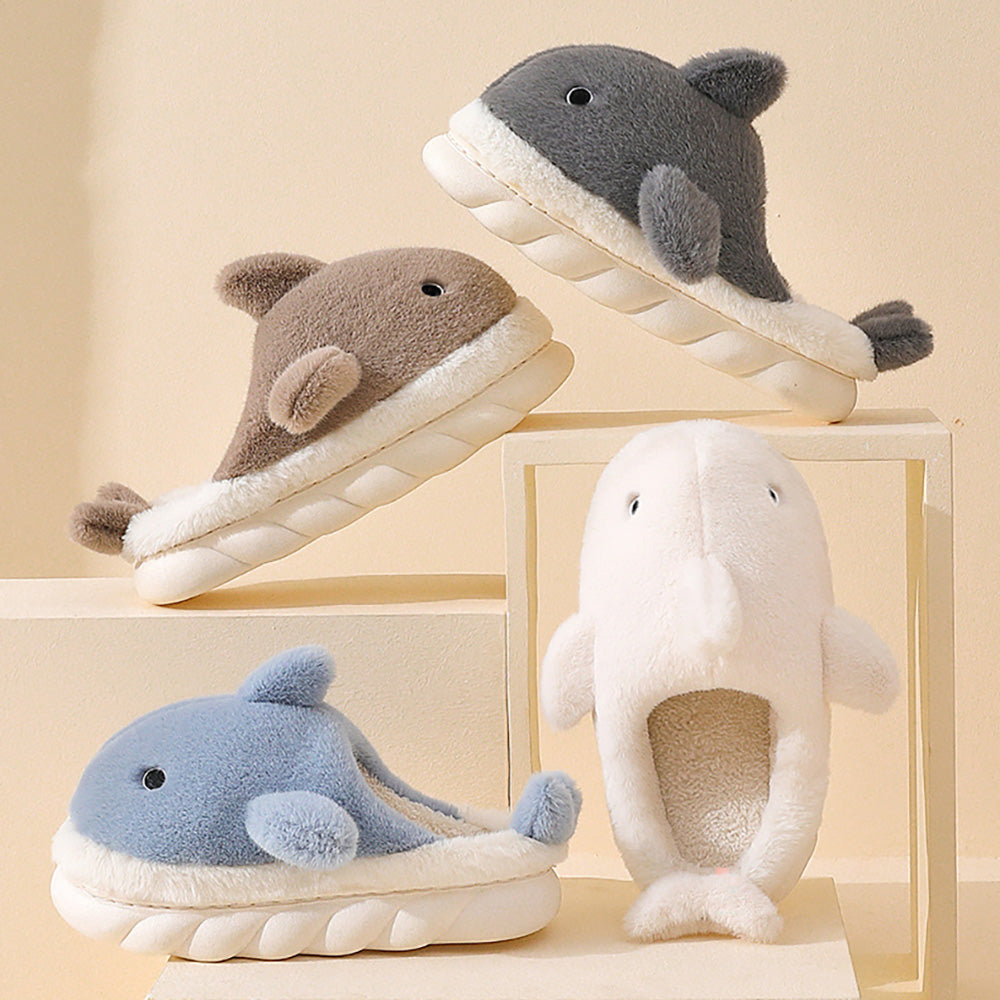 Fluffy Whale Slippers – Cosy & Unisex Comfort