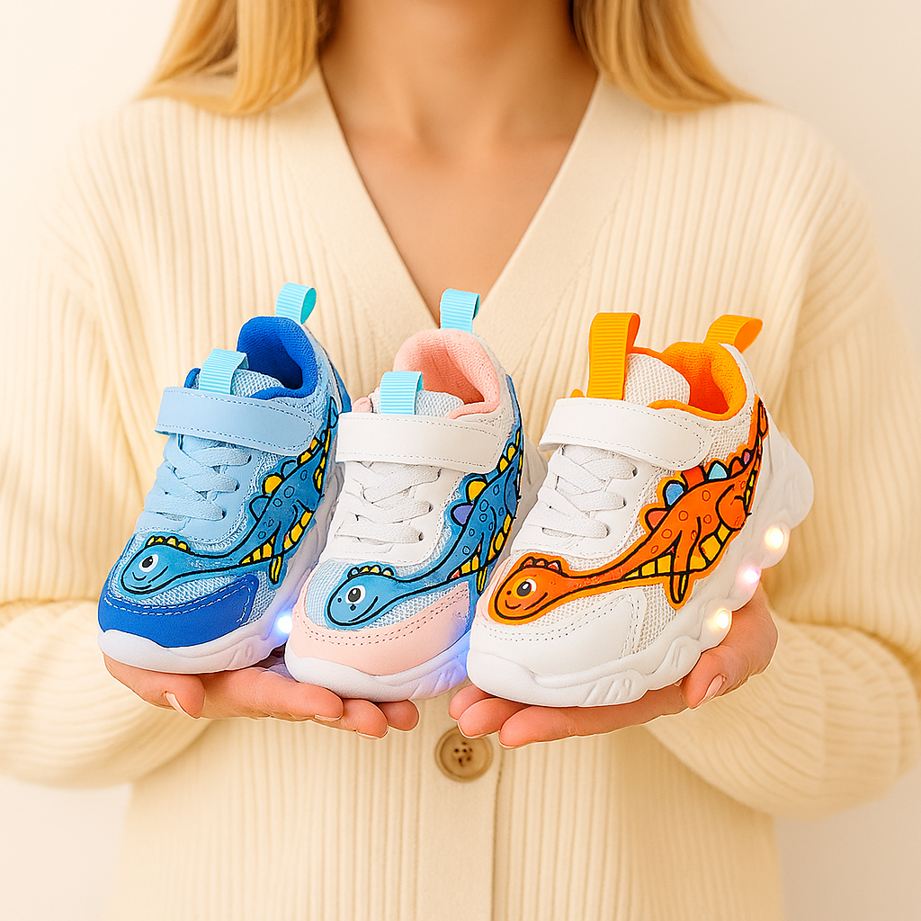 Kids' Dino Sneakers with LED Sole – Cool and Playful