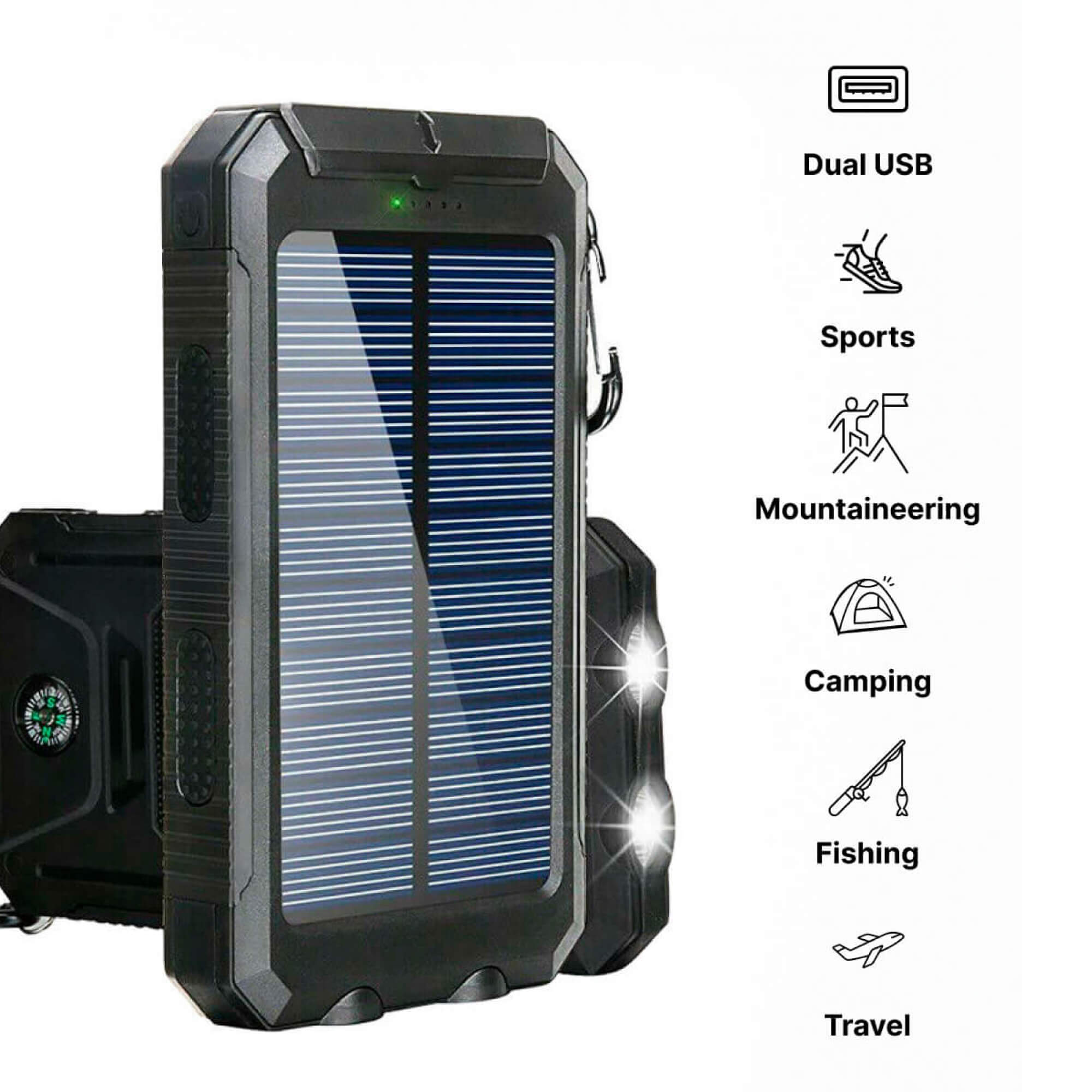 50000mAh Solar Power Bank – Waterproof, Rugged & With Torch