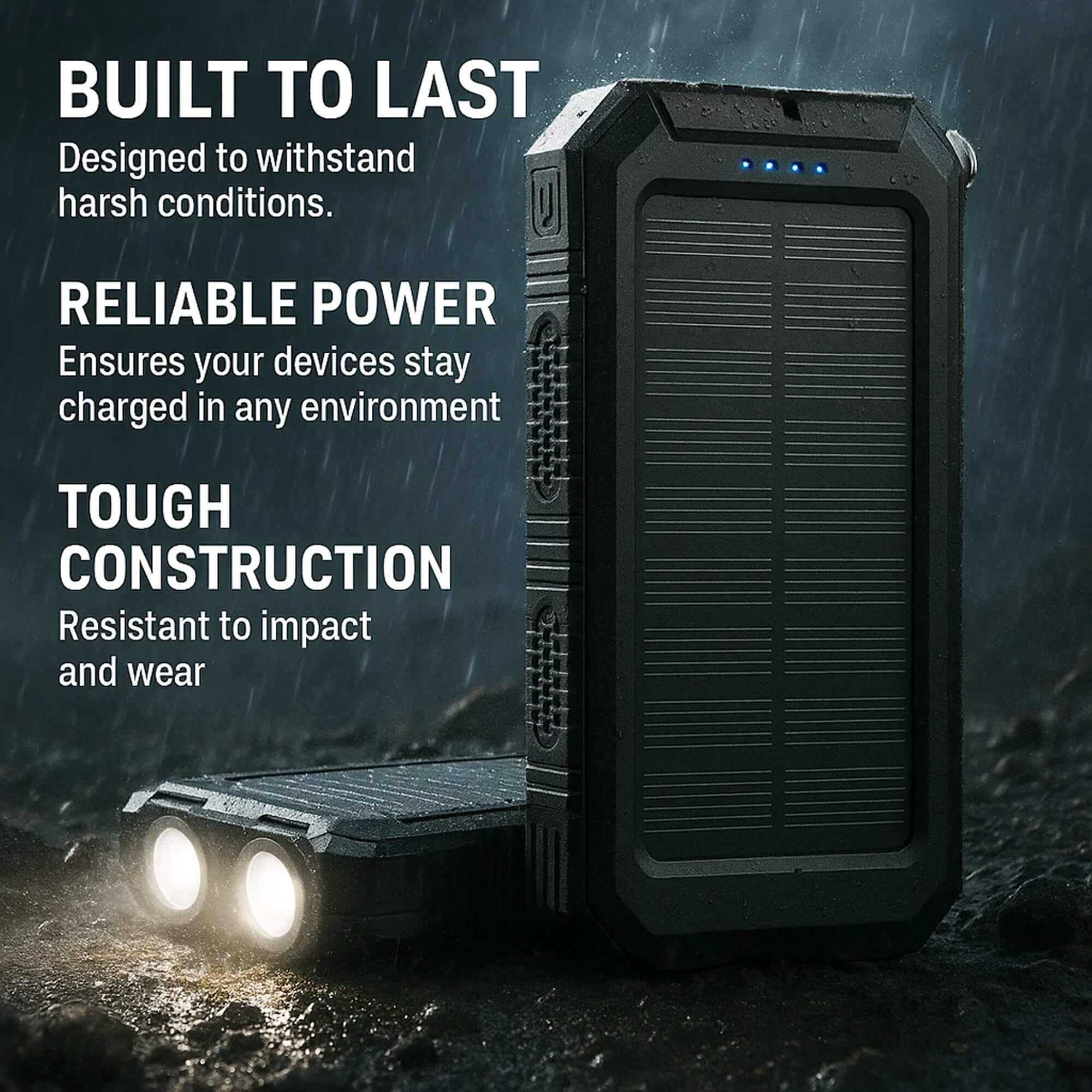 50000mAh Solar Power Bank – Waterproof, Rugged & With Torch