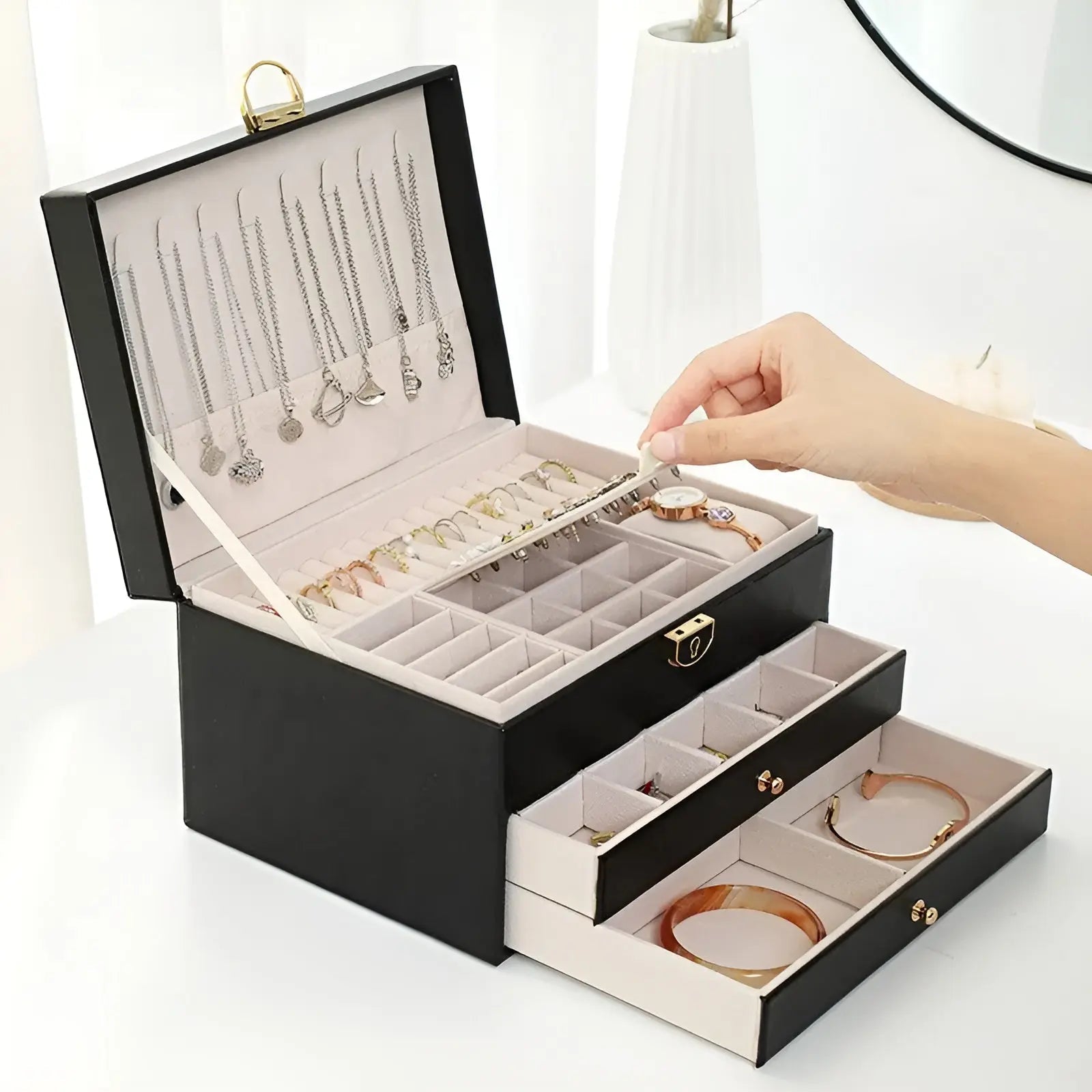 Luxury Multi-Layer Jewellery Box – Stylish & Durable Organiser