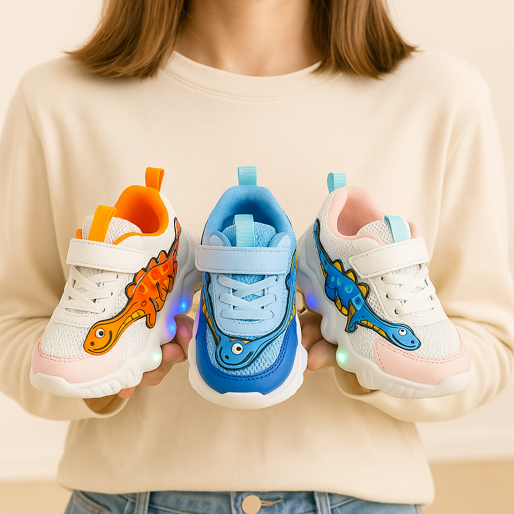 Kids' Dino Sneakers with LED Sole – Cool and Playful