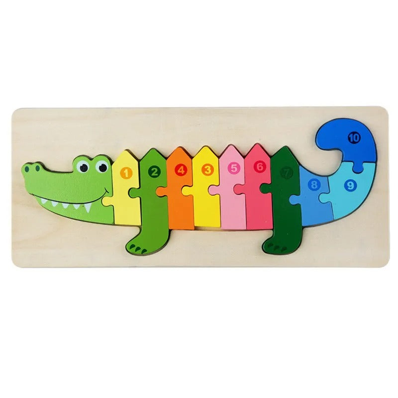 Kids Dinosaur Number Puzzle – Wooden Learning Board
