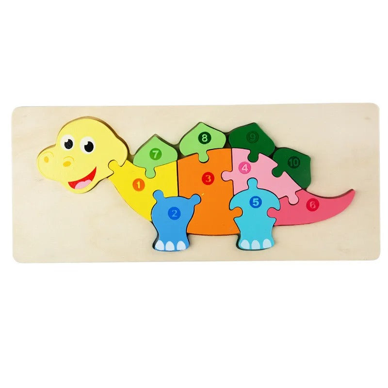 Kids Dinosaur Number Puzzle – Wooden Learning Board