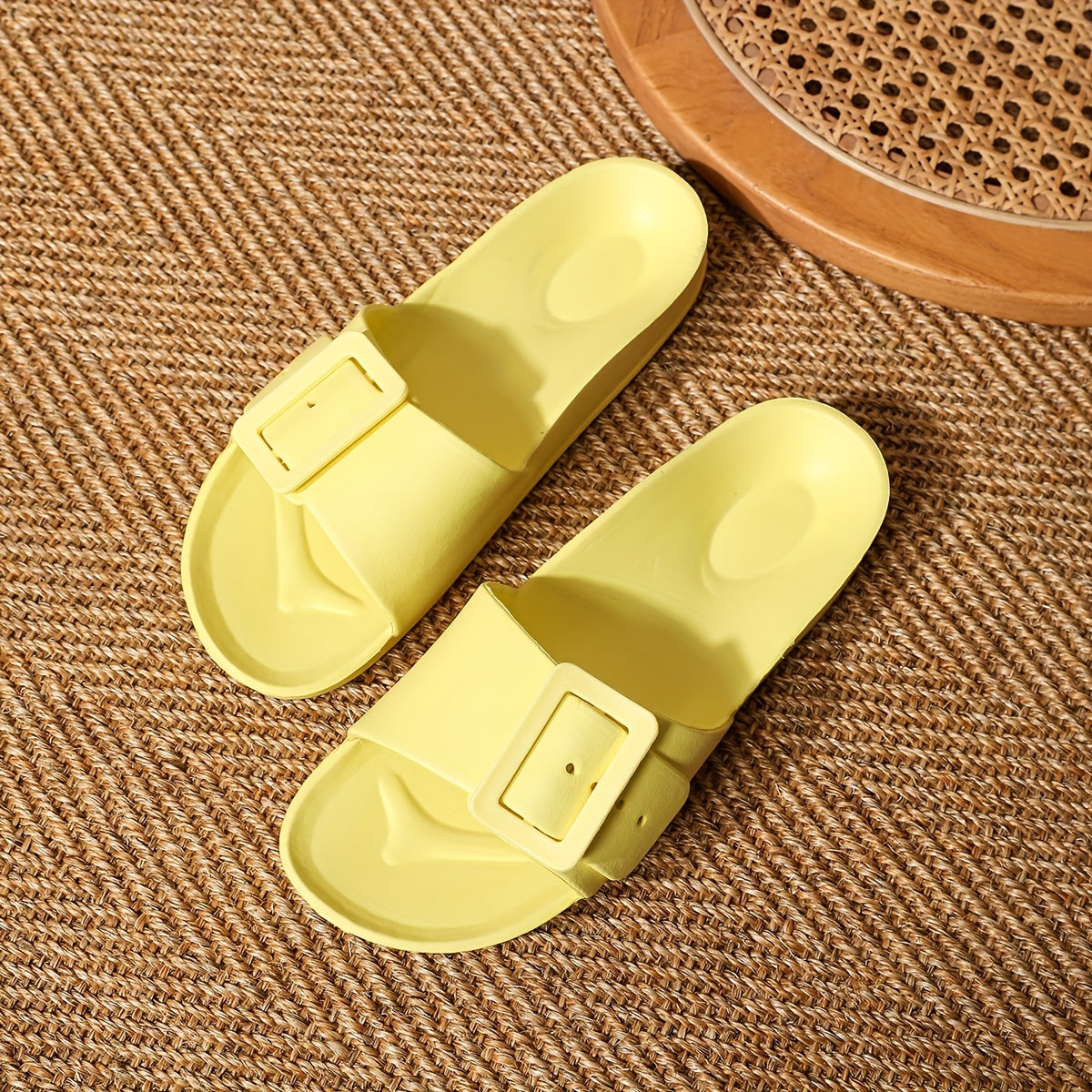 Ladies Slippers with Adjustable Buckle Closure – Lightweight and Cushioned