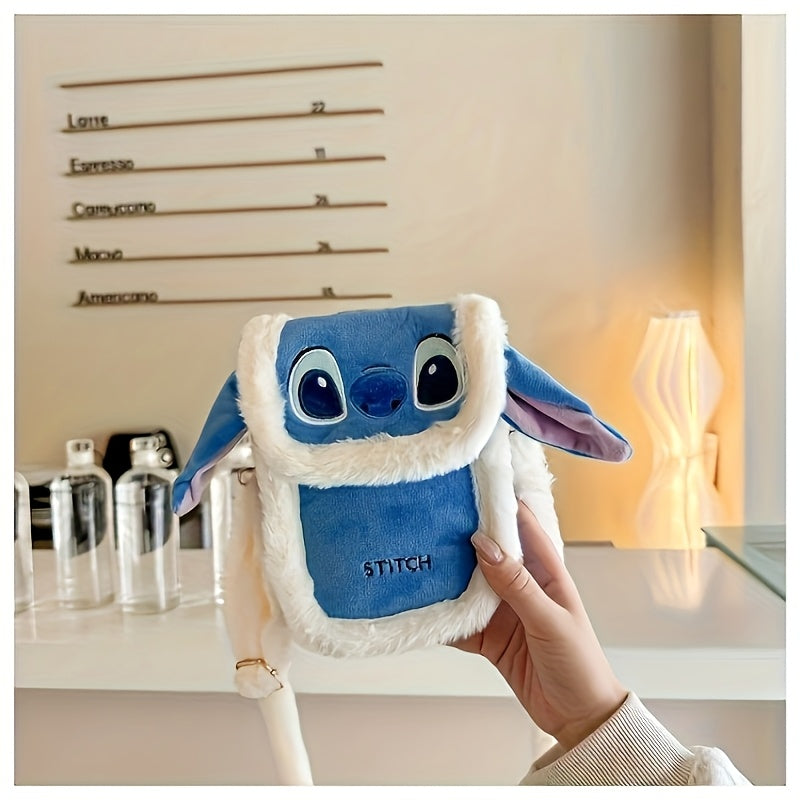 Cute Stitch Crossbody Bag – With Fur and Embroidered Design for Daily Use