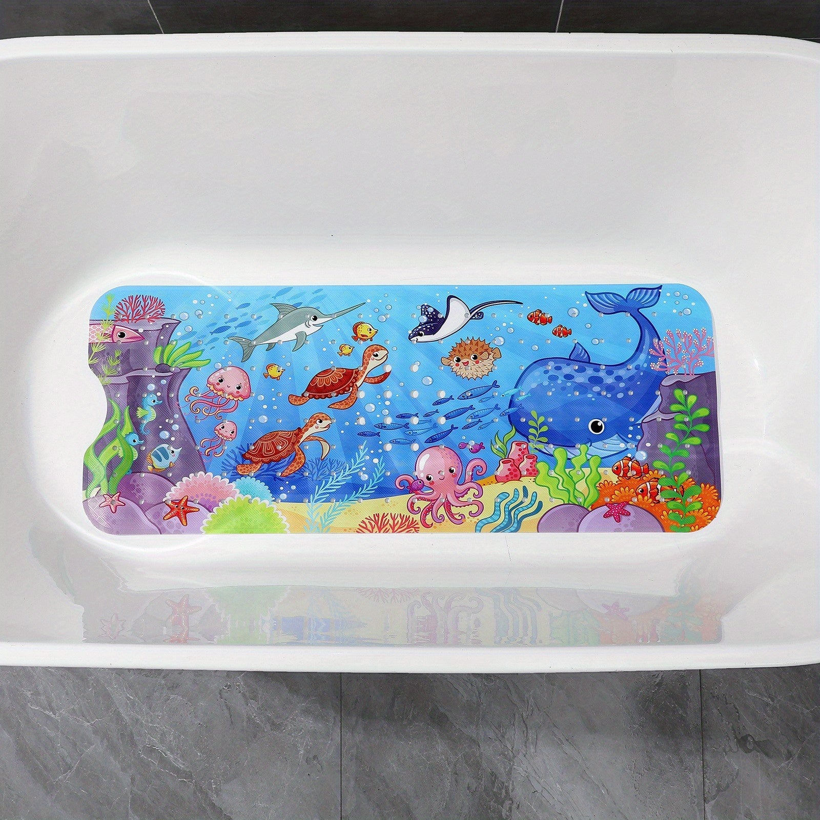 Extra-Long Non-Slip Bath Mat – Machine Washable with Suction Cups