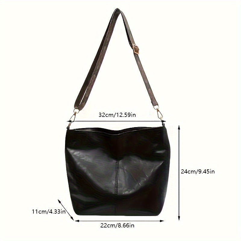 Wide Geometric Bag – Large Capacity Crossbody with Retro Vibe