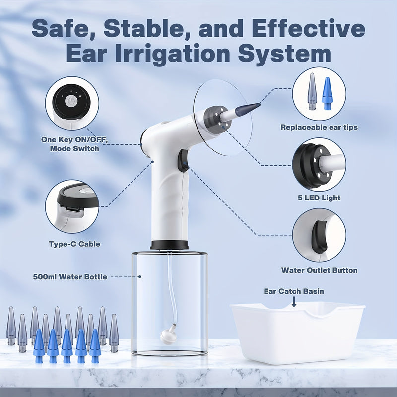 Electric Ear Cleaning Set – Safe Irrigation System with Disposable Nozzles