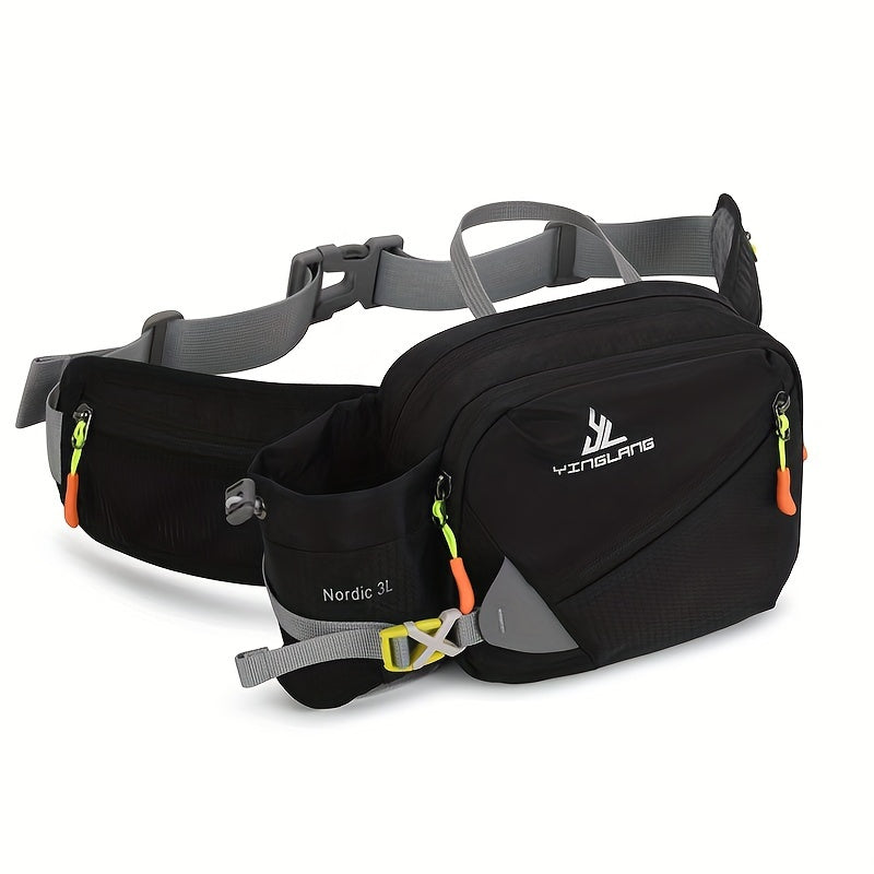 Versatile Running Waist Bag with Water Bottle Holder – Durable Nylon with Zippers for Hiking and Marathons