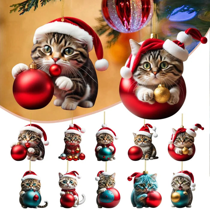 Cat Christmas Ornament - Cute Festive Tree Decoration