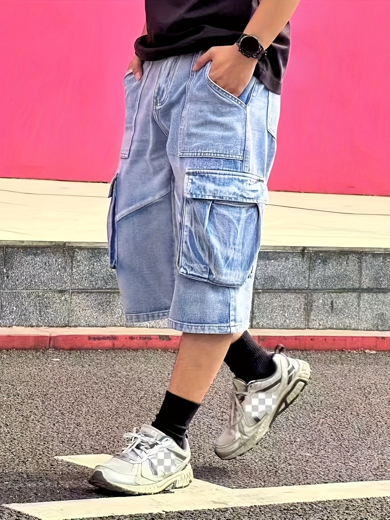 Casual Men's Denim Cargo Shorts – Robust and Practical for Daily Use
