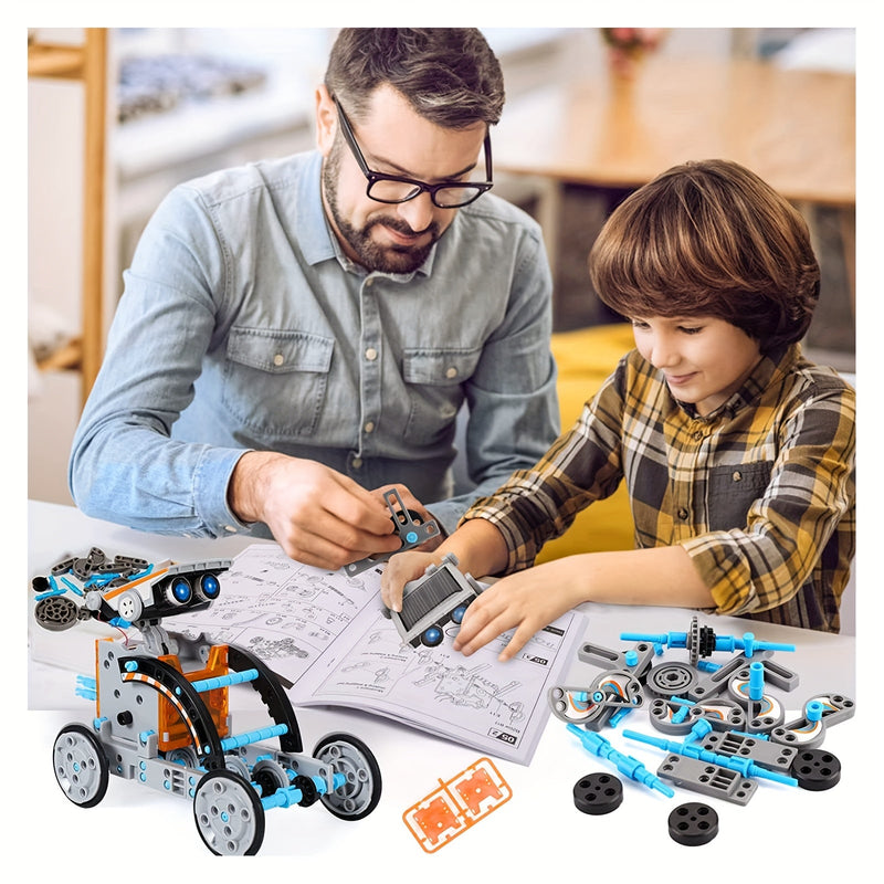Solar Robo Builder - 12-in-1 Educational Construction Toy with Solar Power