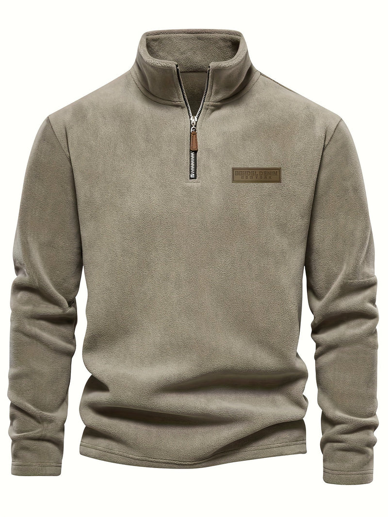 Fleece Lined Half-Zip Pullover - Comfortable and Warm for Cold Days
