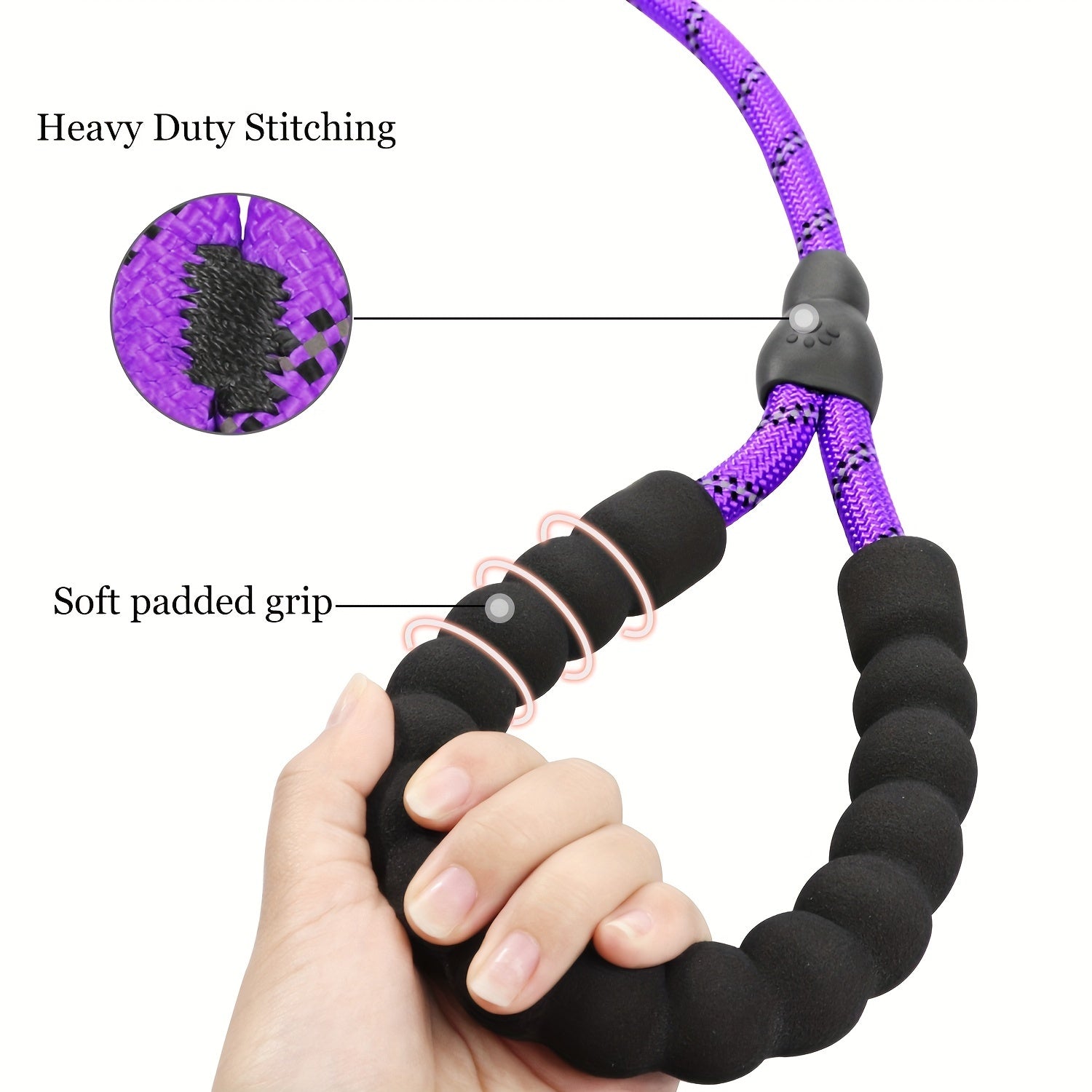 Reflective Dog Leash with Padded Handle – Adjustable and Durable for All Dogs
