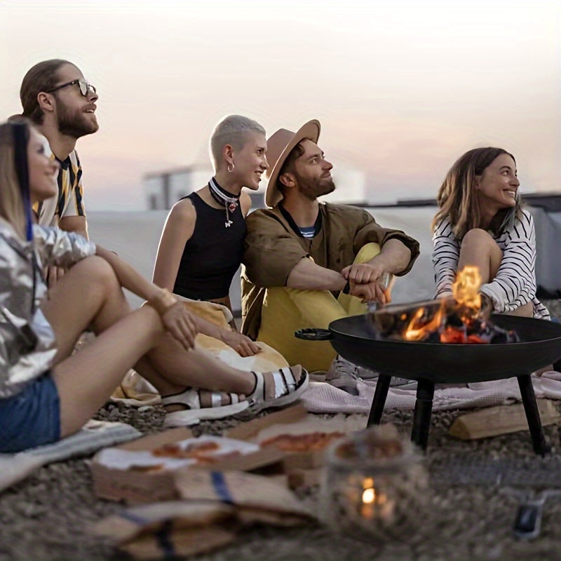 Cast Iron Fire Bowl – Ideal for Barbecue, Camping, and Garden Lighting