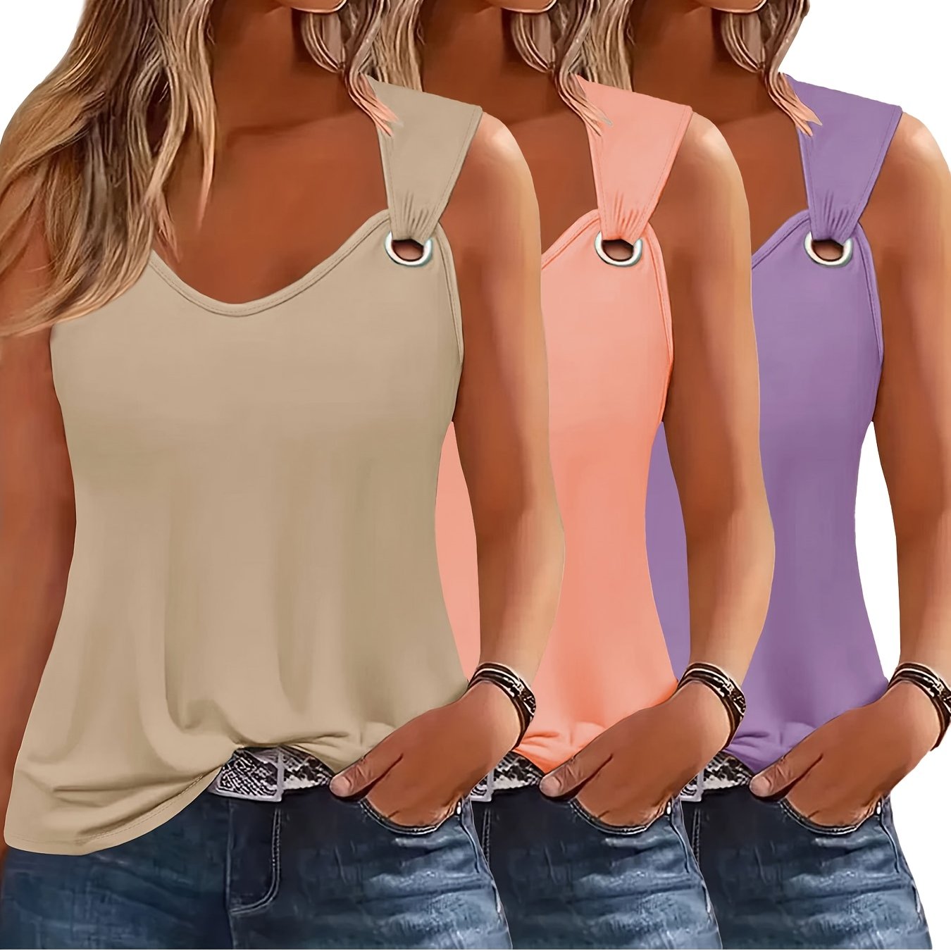 Ladies Tank Tops 3-Pack – Summer Ready and Loose Fit