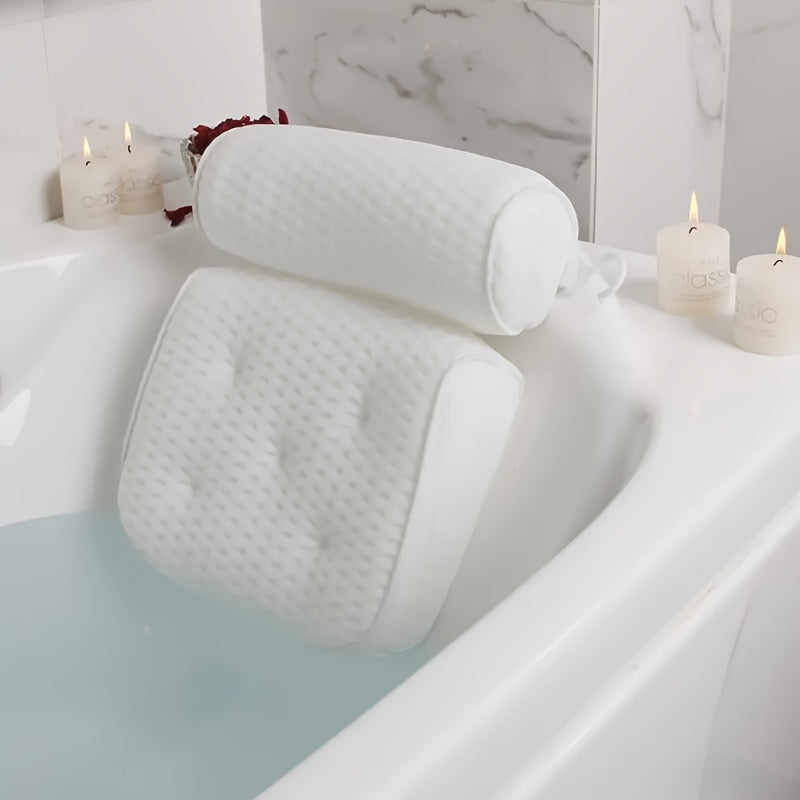 Luxury Spa Bath Pillow - Soft Neck and Back Support with Non-Slip Suction Cups for Ultimate Comfort