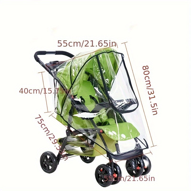 Transparent Stroller Rain Cover - For Weather-Resistant Protection