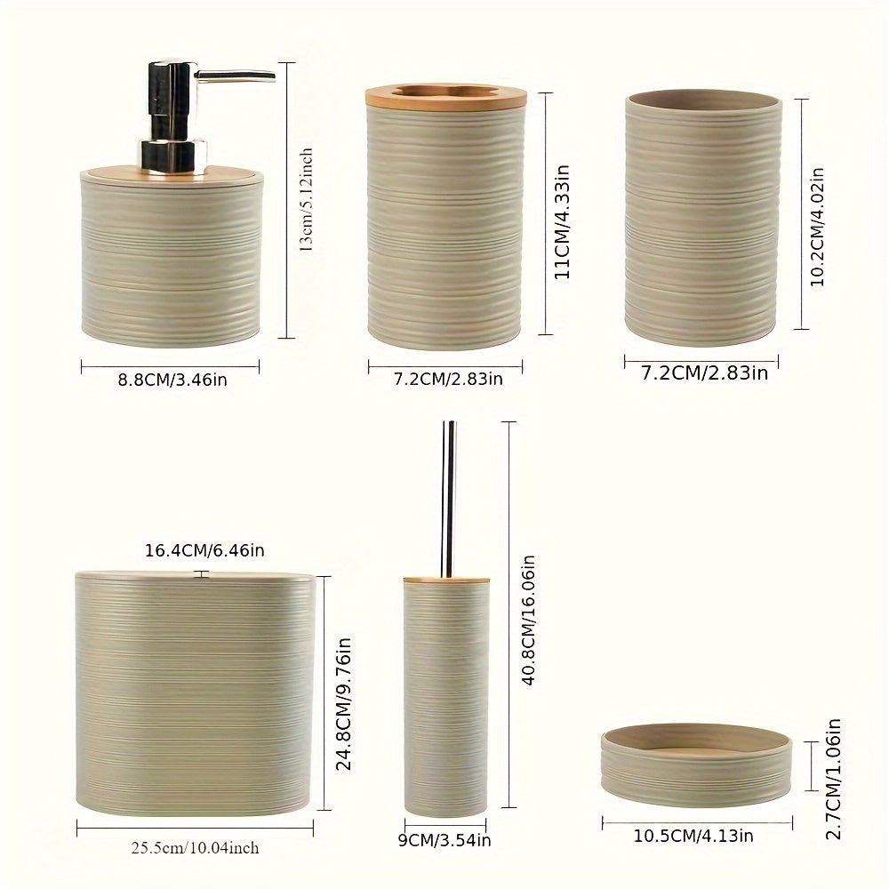 Modern Bathroom Set with Bamboo Accents – Organized and Elegant in One