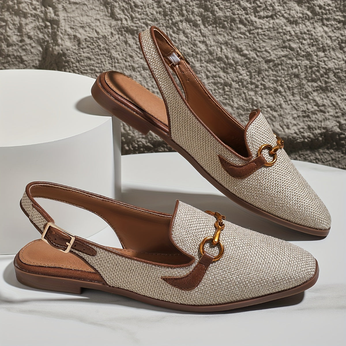 Ladies' Sandals with Metal Buckle – Stylish and Comfortable with Square Toe