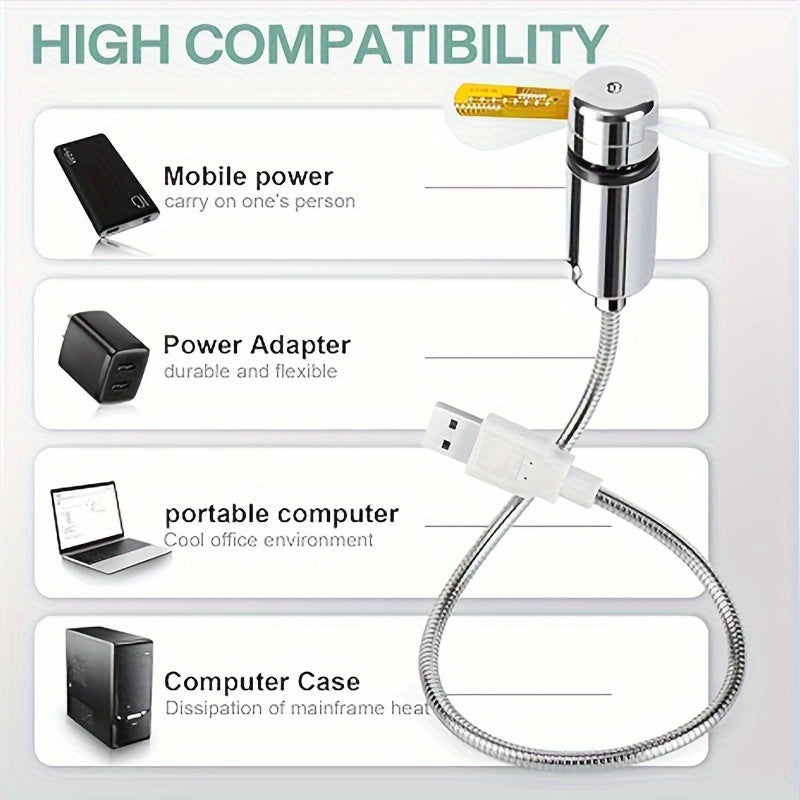 Portable USB LED Clock Fan with Time Display