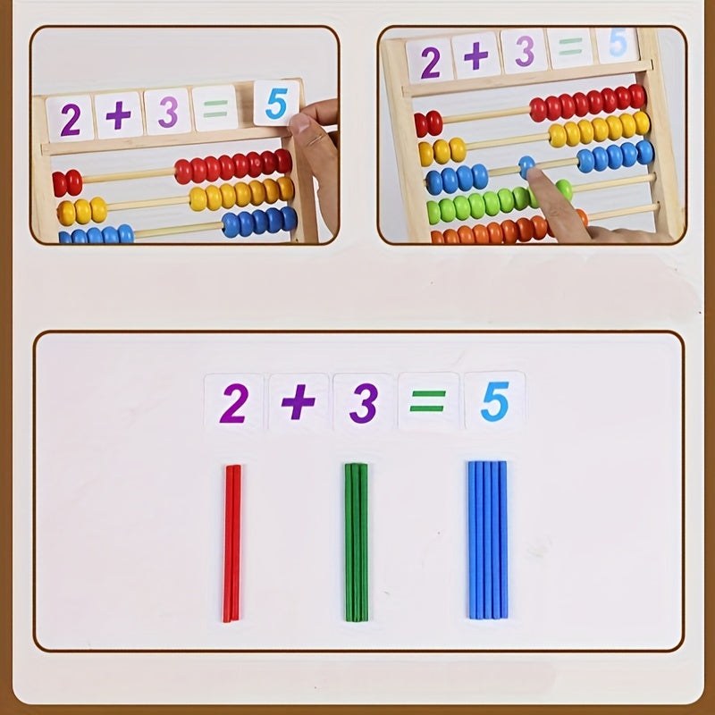 Educational Wooden Abacus – Learn Addition and Subtraction with Colorful Beads