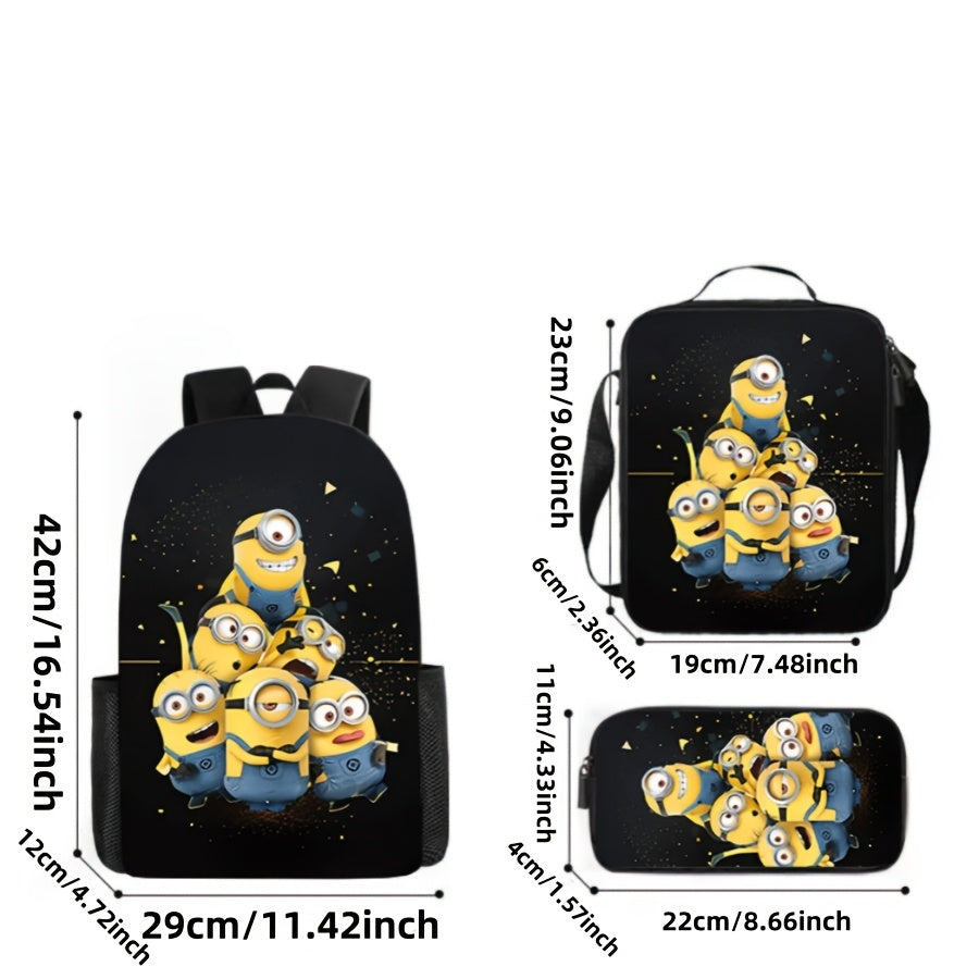 Minions School Set - Backpack, Lunch Bag & Pencil Case for Kids