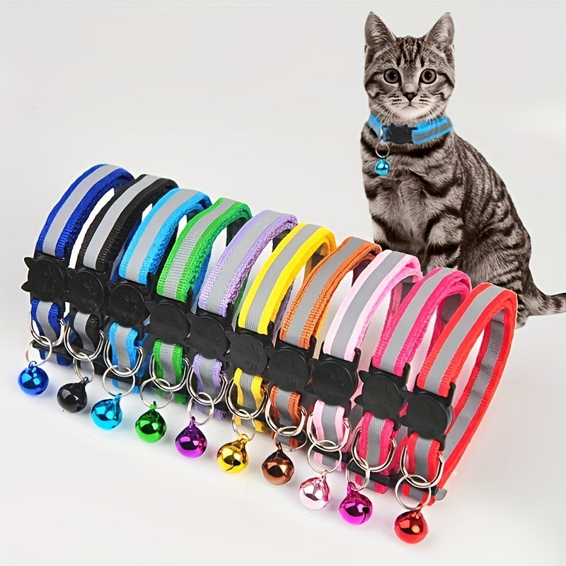 Reflective Cat Collar with AirTag Holder and Bell – Adjustable Collar for Night Visibility