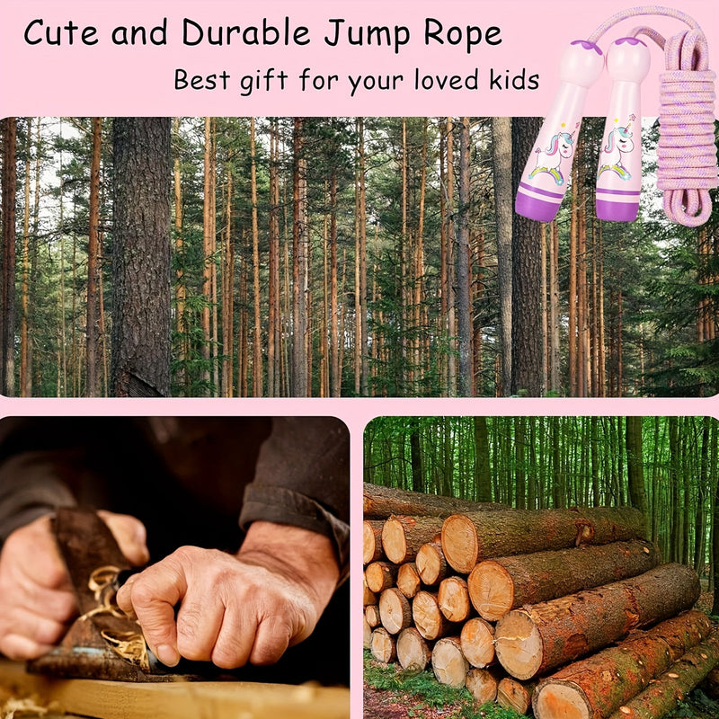 Unicorn Jump Rope - Cozy Jump Rope for Children with Wooden Handles