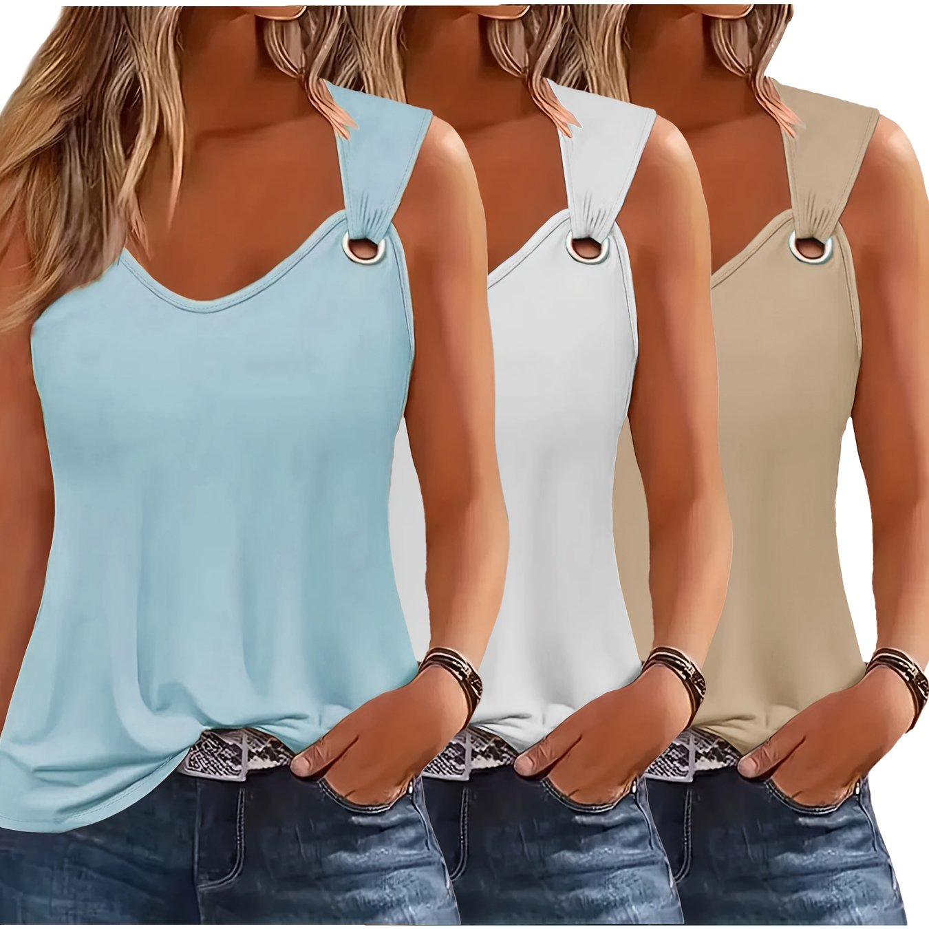 Ladies Tank Tops 3-Pack – Summer Ready and Loose Fit