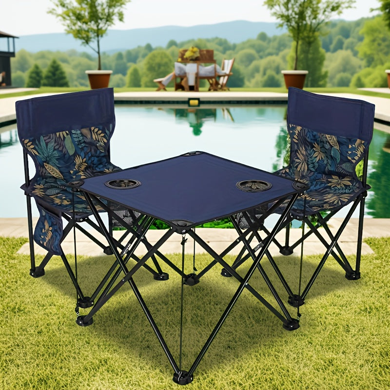 Foldable Outdoor Table & Chairs Set – Portable Camping & BBQ