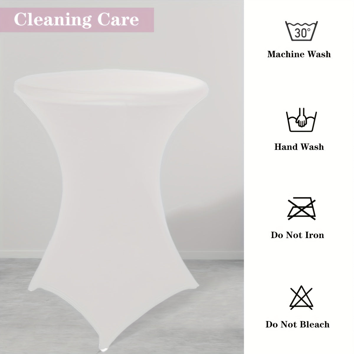 Stretchy Cocktail Table Covers - Solid Color, Ideal for Parties and Events