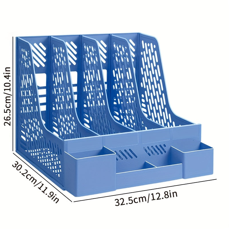 Desktop Document Organizer – 4 Compartments, Space-Saving, Removable, and Suitable for Office Supplies