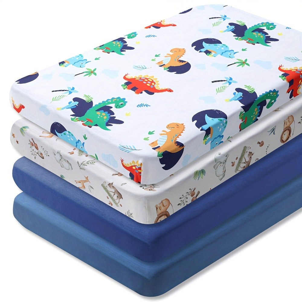Soft Animal Print Crib Sheets – 4-Piece Set for Comfort and Style in the Nursery