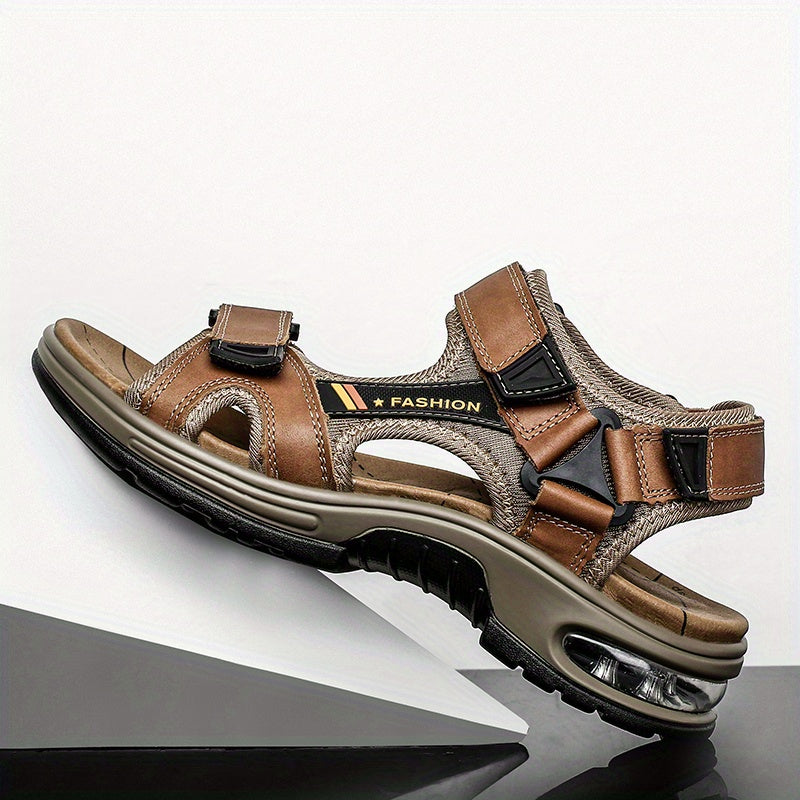 Premium Men's Leather Sandals – Adjustable and Shock-Absorbing