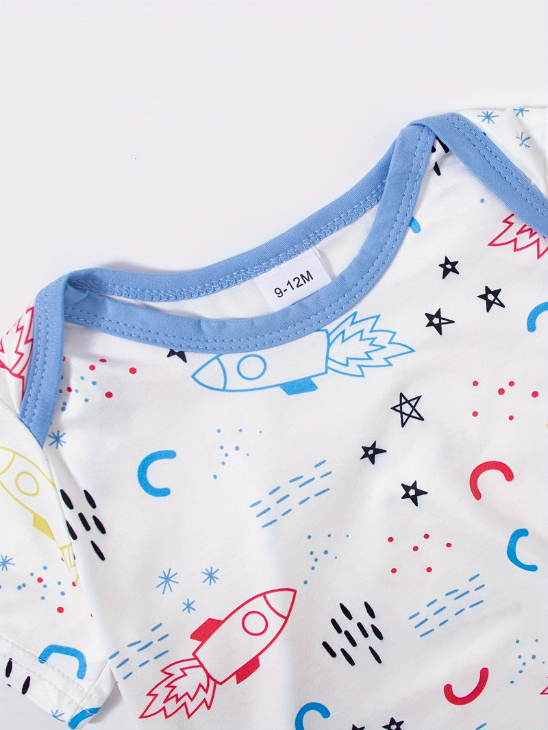 Space Adventure Baby Set – Bodysuit, Pants, and Hats