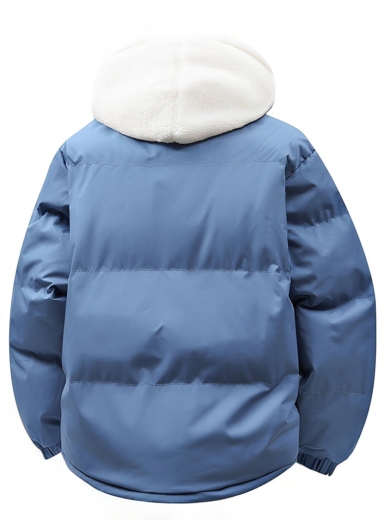 Padded Winter Coat with Teddy Lining and Hood – Casual Unisex Model
