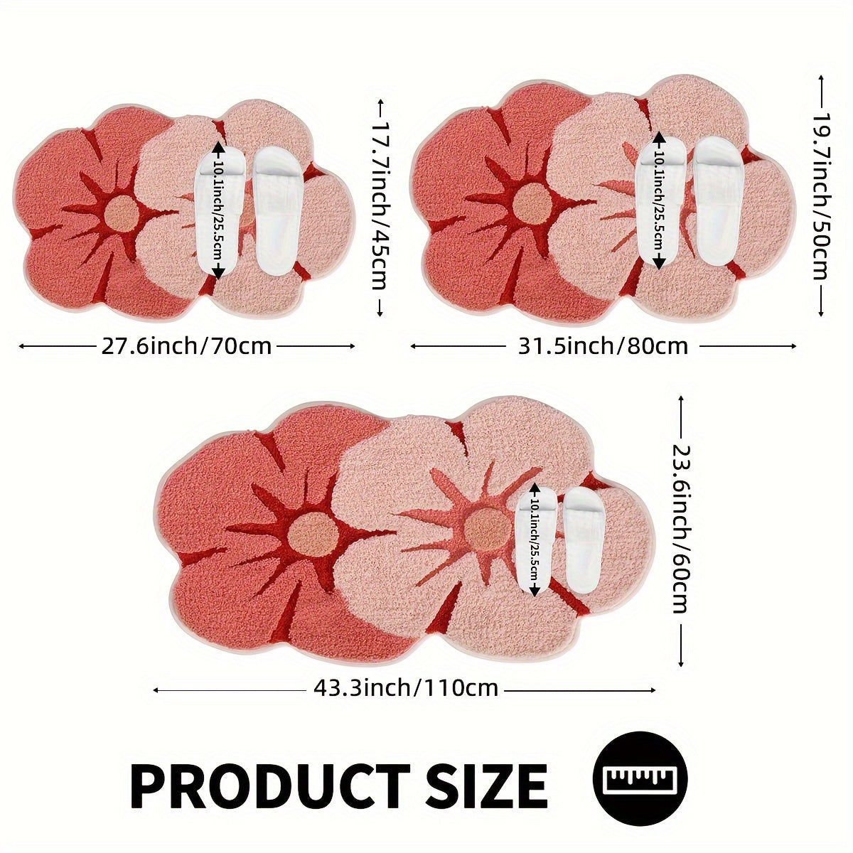 Fluffy Flower Bathroom Rug – Absorbent and Soft for Extra Comfort