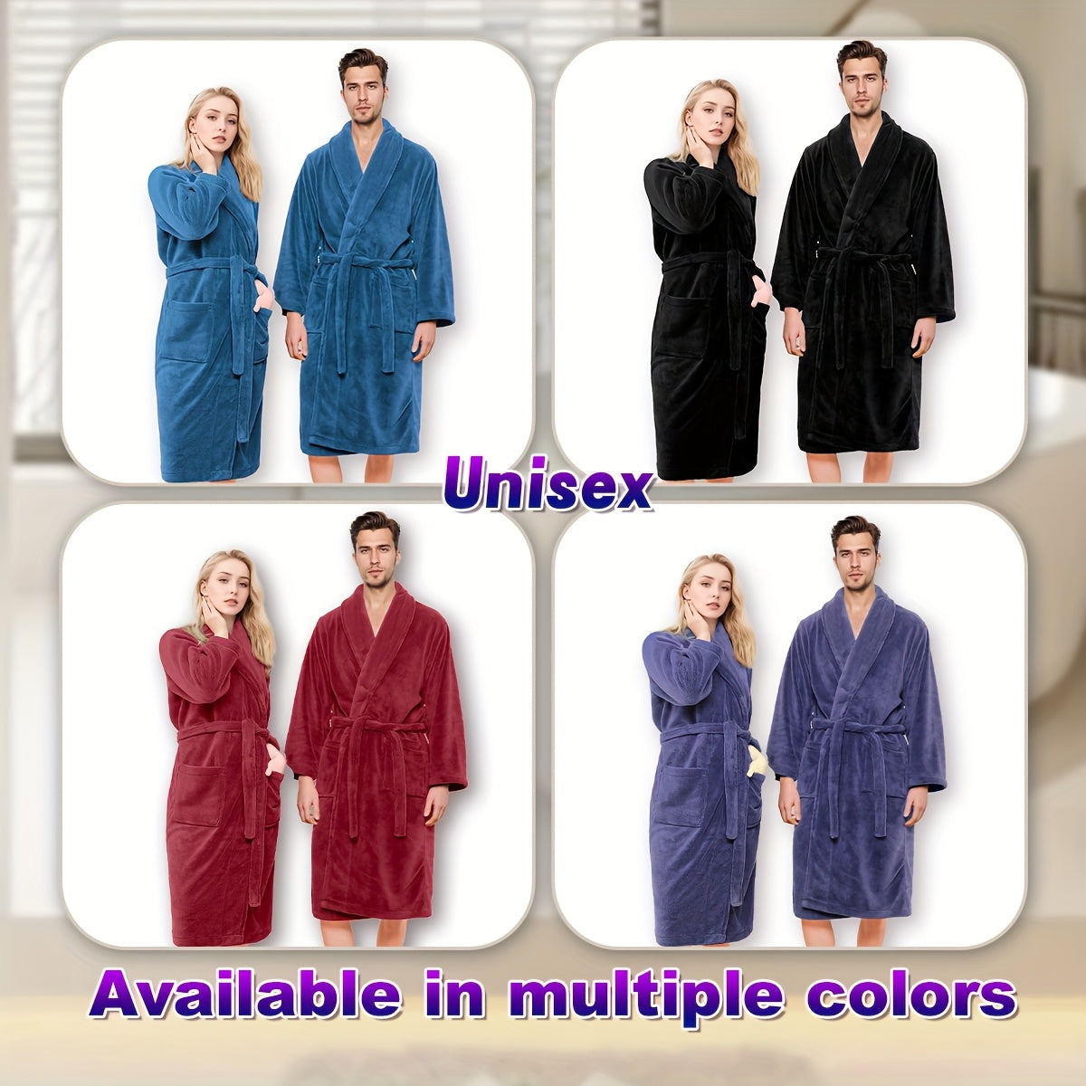 Luxe Unisex Coral Fleece Bathrobe – Ultra Soft and Warm for Your Comfort