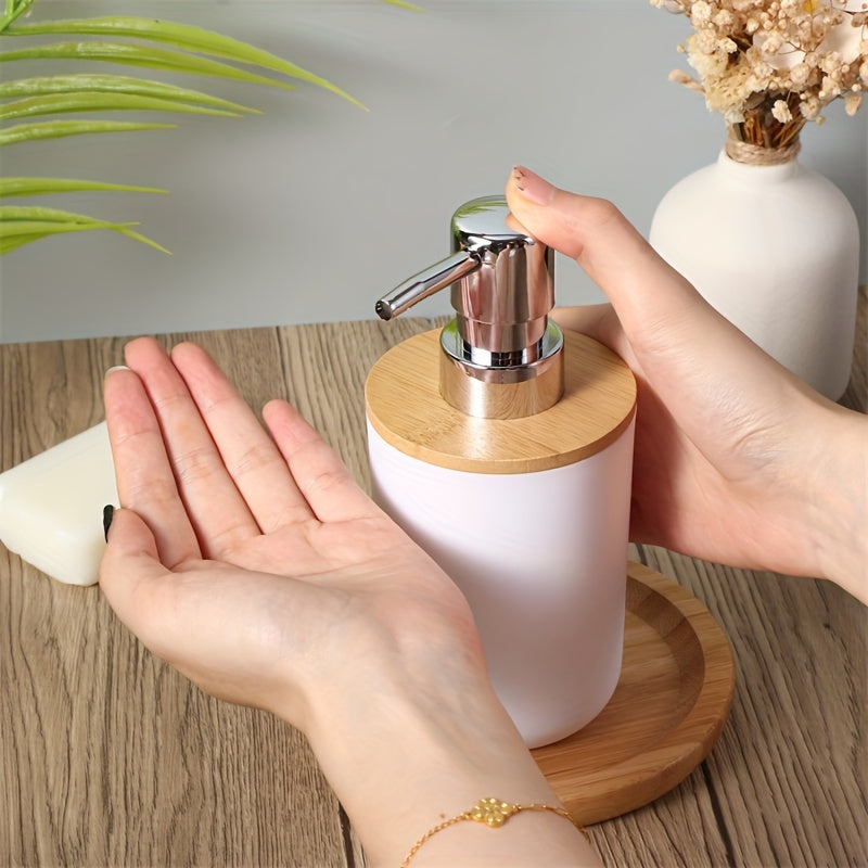 Bathroom Accessories Set with Bamboo Lid – 4-Piece Set for Bathroom Decor