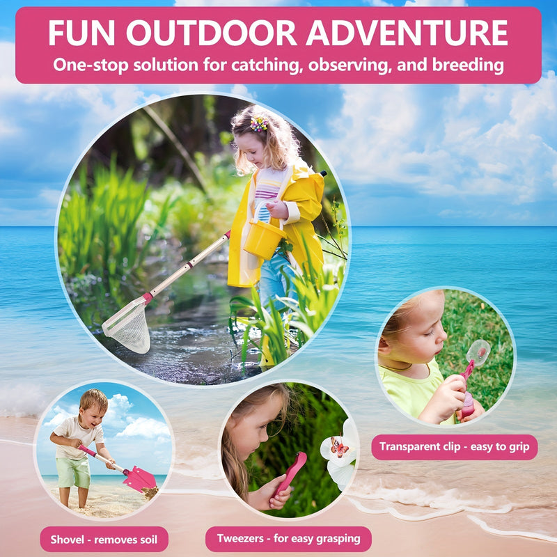 Beach Adventure Playset for Kids – Complete with Foldable Bucket, Shovel, and Net for Outdoor Exploration