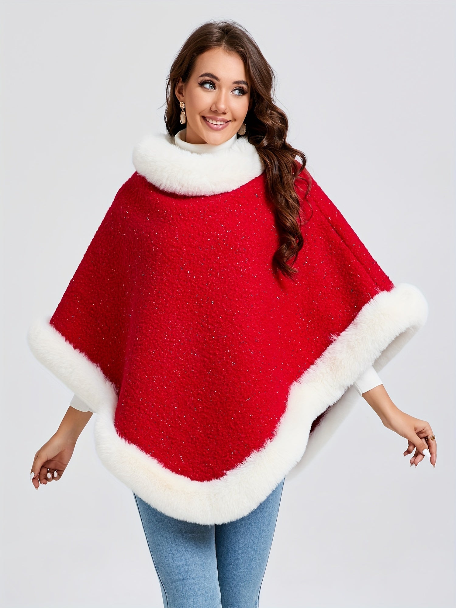 Liselotte Fluffy Poncho - Warmth and Comfort for Cold Days