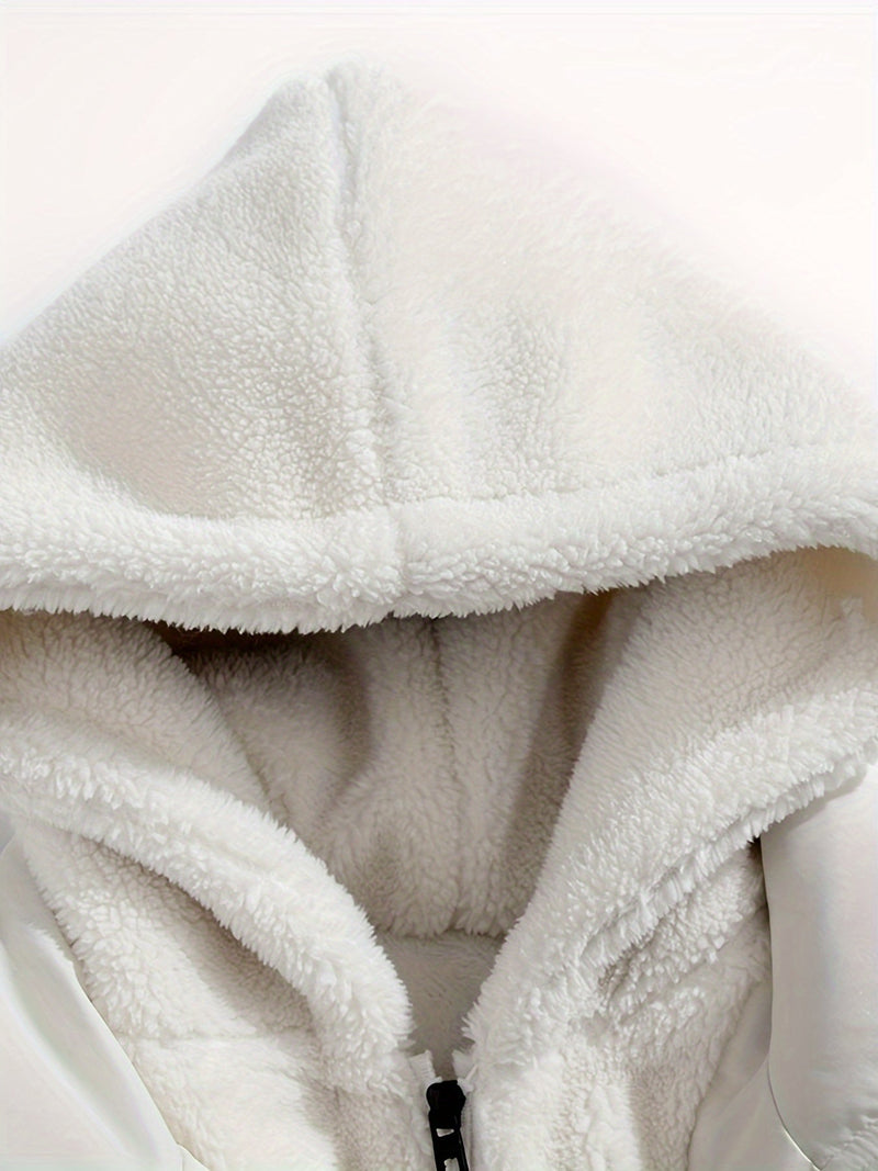 Padded Winter Coat with Teddy Lining and Hood – Casual Unisex Model