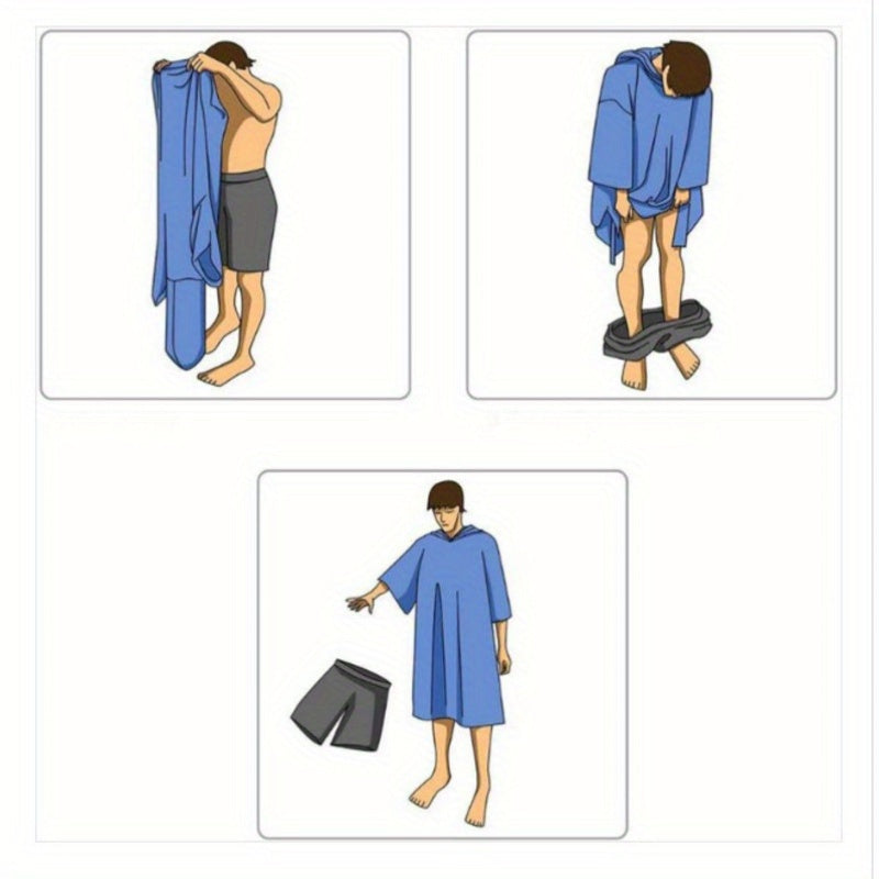 Stitch Microfiber Bath Cape with Hood – Quick-Drying and Suitable for Indoor and Outdoor Use
