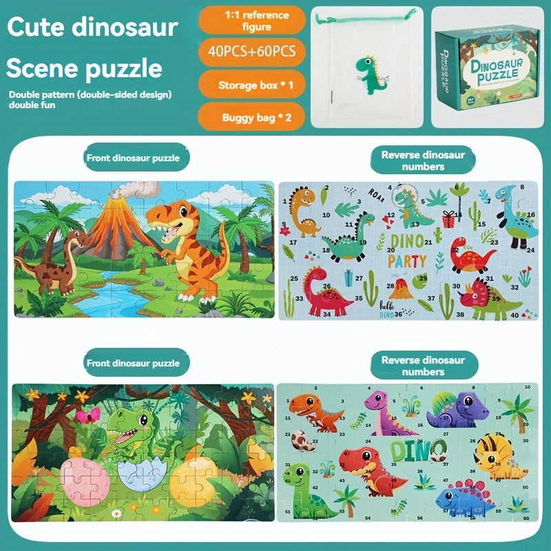 Educational Dinosaur Puzzle - For Creative Learning and Fun Play
