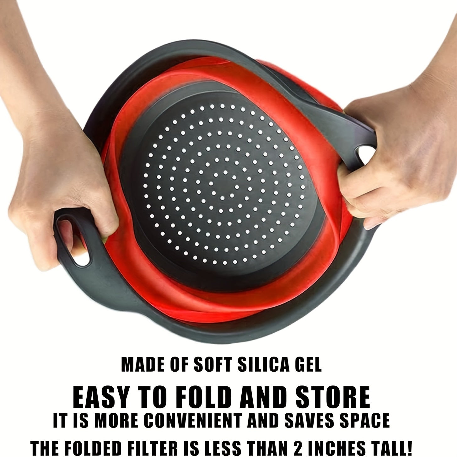 Collapsible Silicone Colander Set – Perfect for Pasta, Vegetables, and Fruit