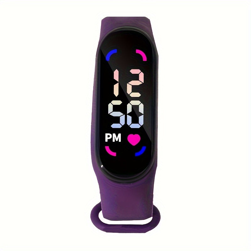 Glow-in-the-Dark Children's Watch - Colorful LED Display and Sporty Design