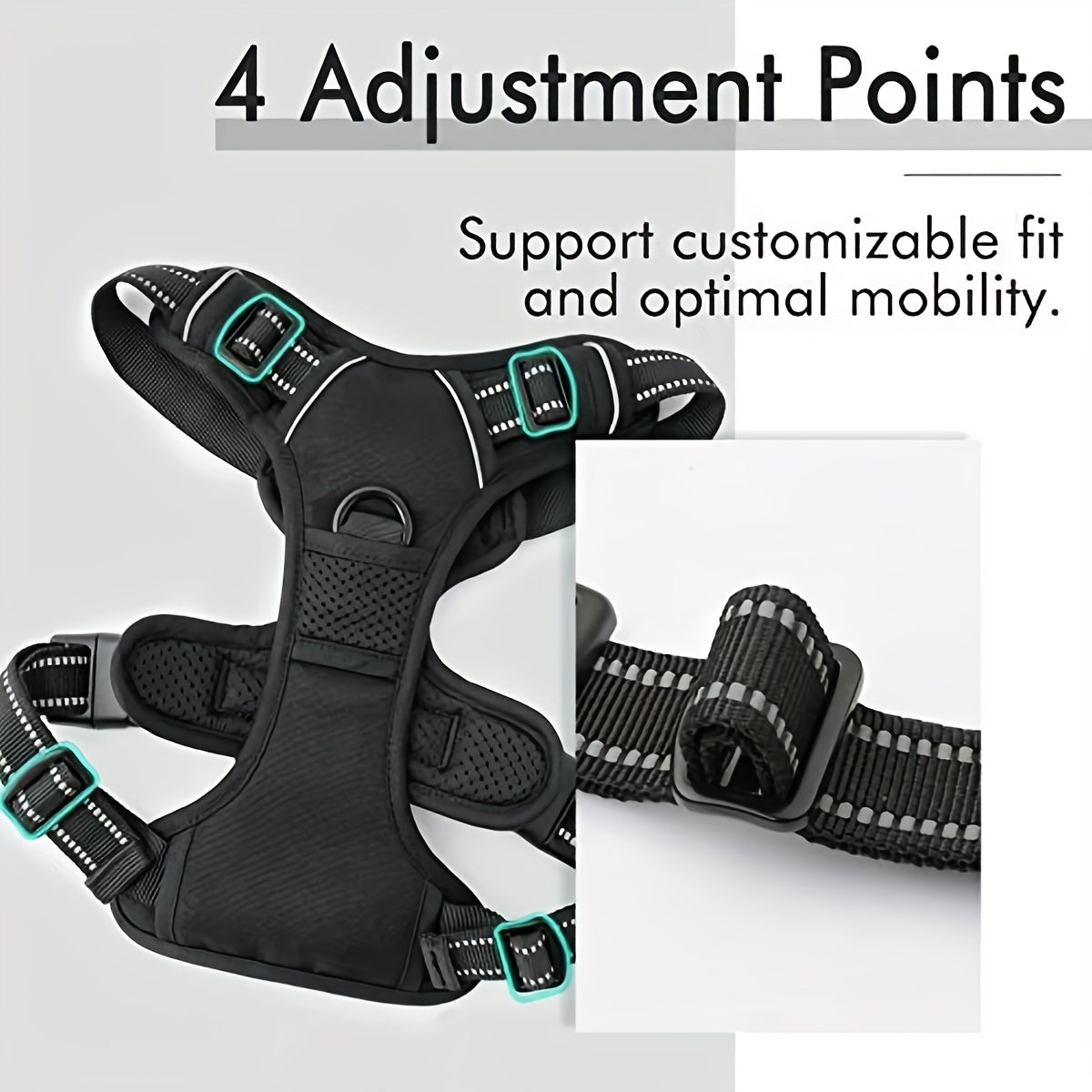 Reflective Dog Harness with Leash Set - Adjustable and Safe for Walking and Training