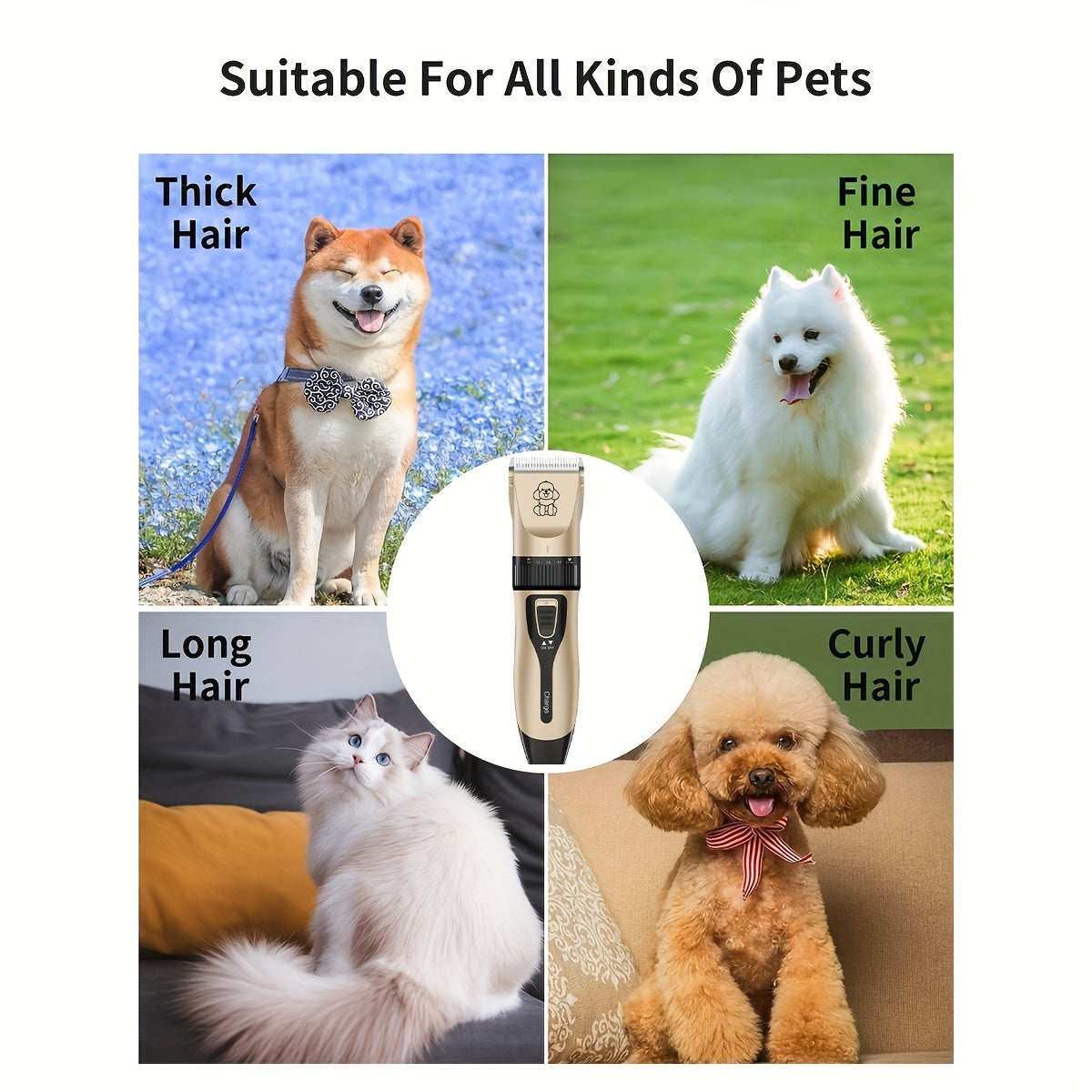Wireless Pet Groomer – USB Rechargeable and Quiet for Dogs and Cats